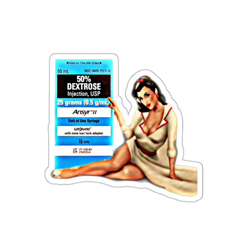 Dextrose Pin Up Sticker Printify