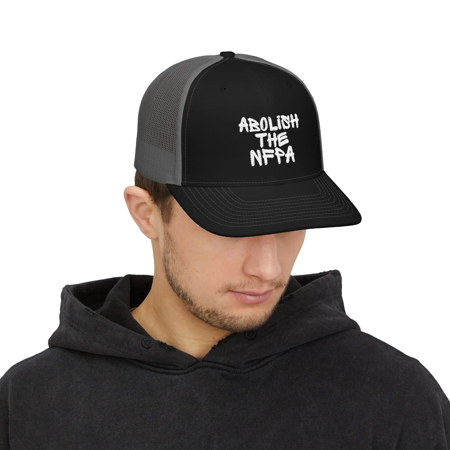 Abolish NFPA Snapback Trucker Hat (OG Font) Printify