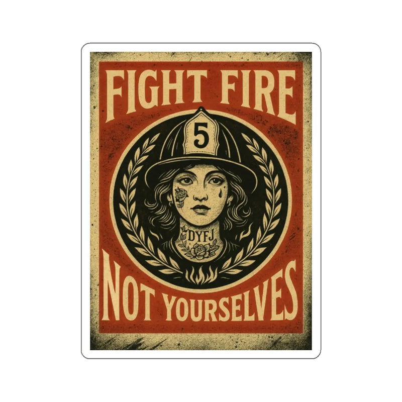 Fight Fire Sticker Printify