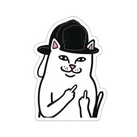 Middle Finger Kitty Sticker Printify
