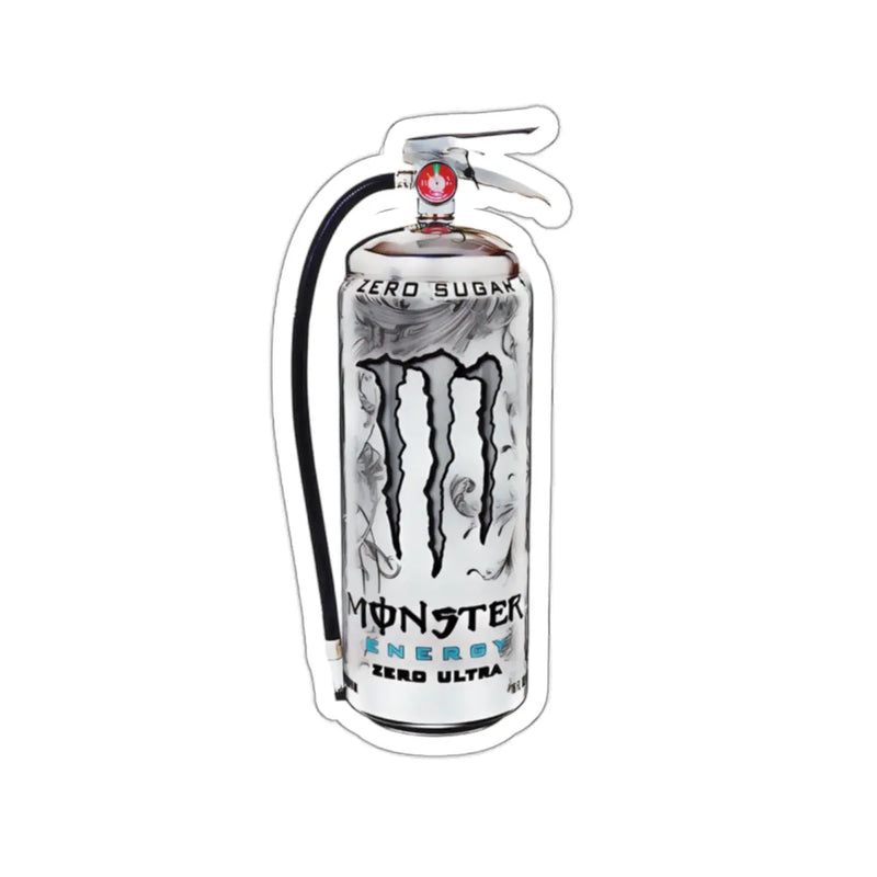 White Monster Can Job Sticker Printify