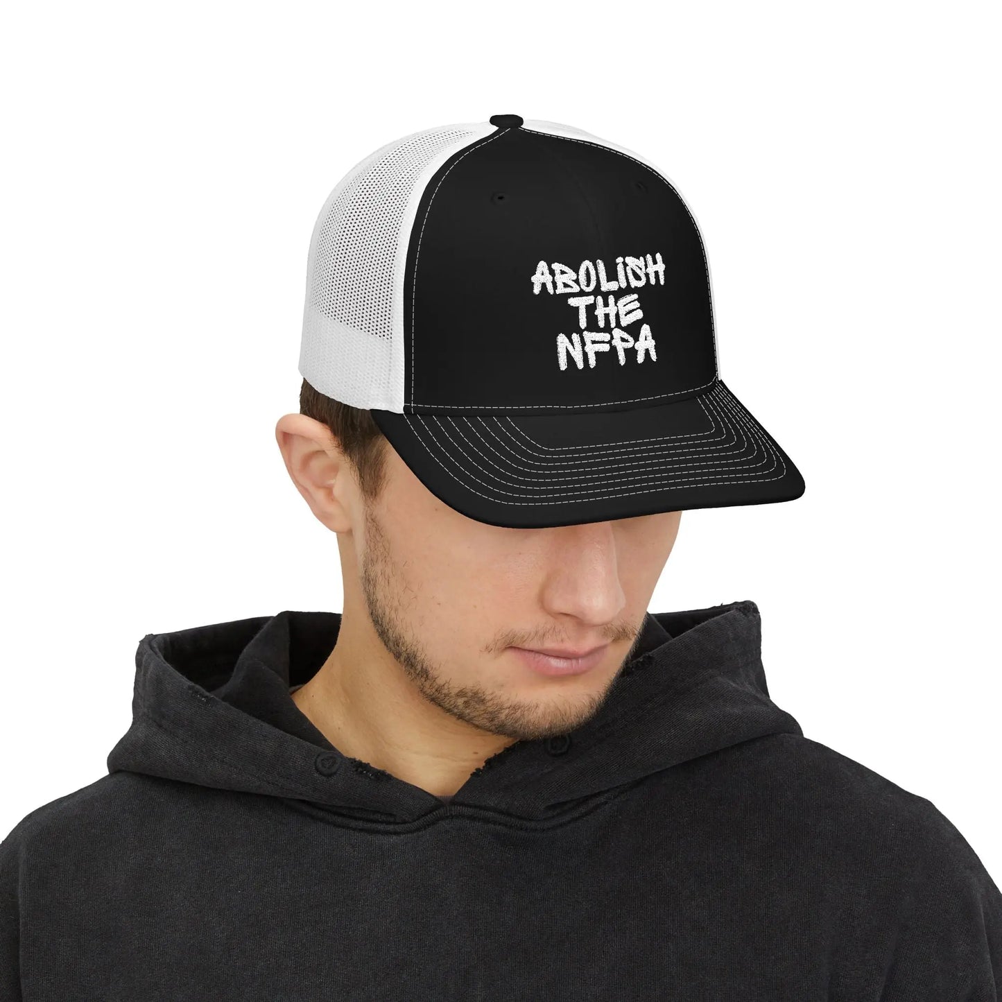 Abolish NFPA Snapback Trucker Hat (OG Font) Printify
