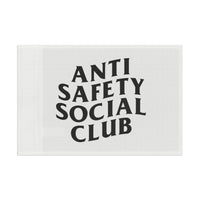 Anti Safety Social Club Flag (white) Printify