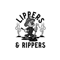 Lippers and Rippers (black and white) sticker Black Smoke Sticker LLC