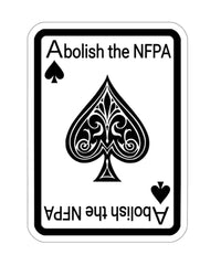Abolish Thr NFPA Playing Card (sticker) Black Smoke Sticker LLC