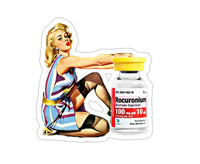Rocuronium Pin Up Black Smoke Sticker LLC
