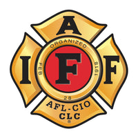 IAFF Decal Gold and Red (2665) Black Smoke Sticker LLC
