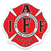 Red and white IAFF Decal (2665) Black Smoke Sticker LLC