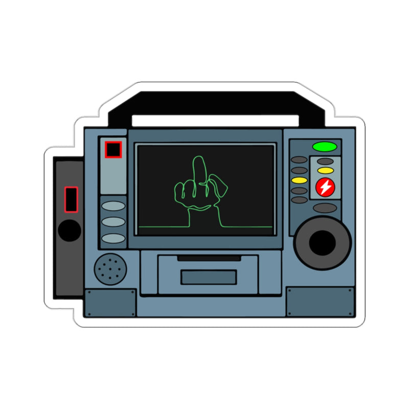Middle Finger Monitor Sticker Printify
