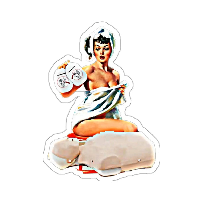 Defib Pin Up Sticker Printify