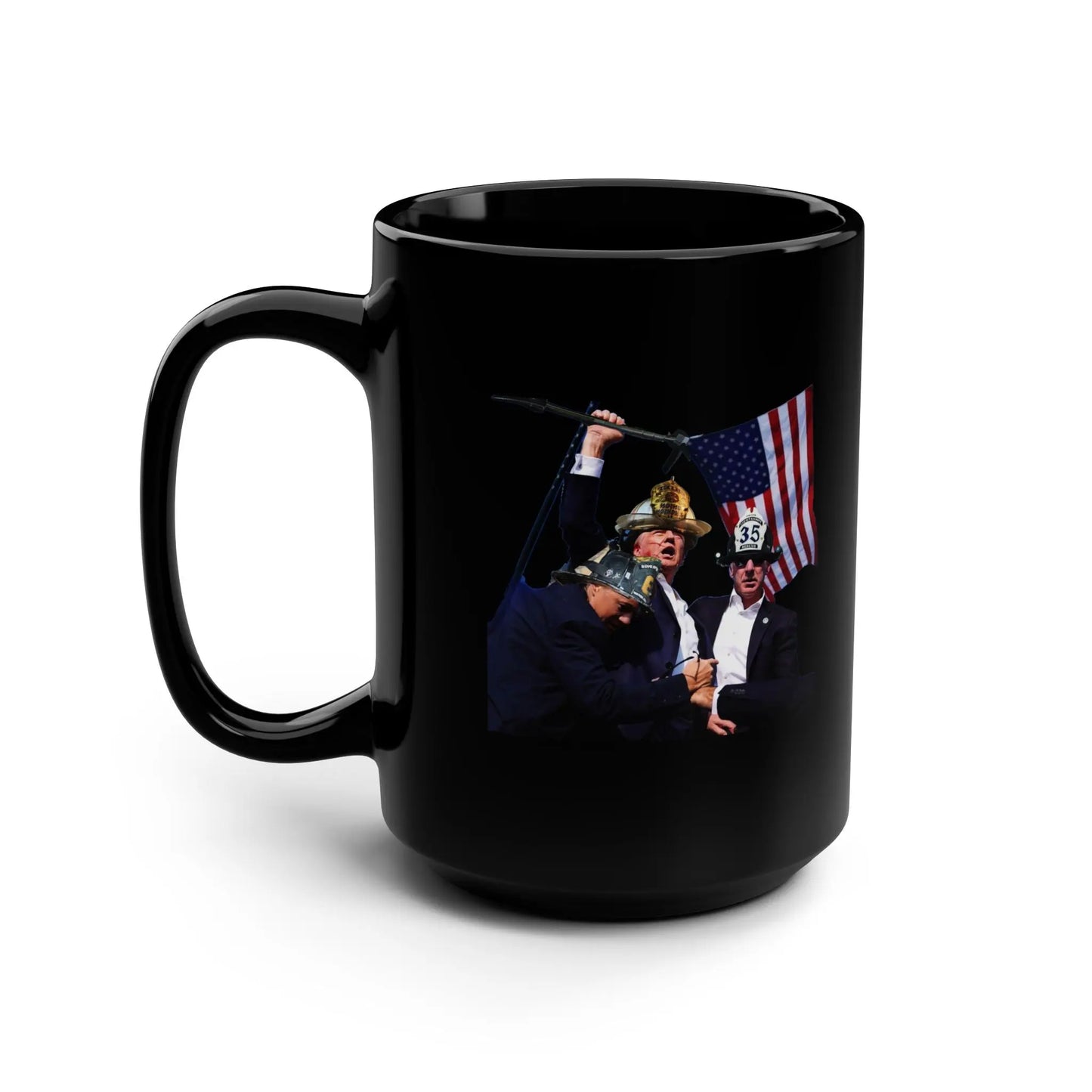 Trump 3 Black Mug, 15oz Printify