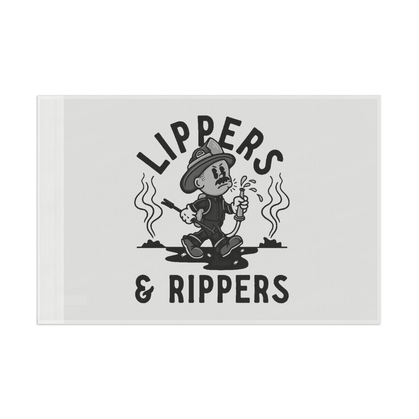 Lippers And Rippers (black and white) Flag