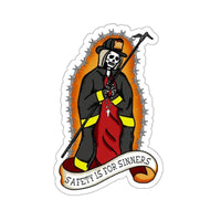 Safety Is For Sinners Sticker Printify
