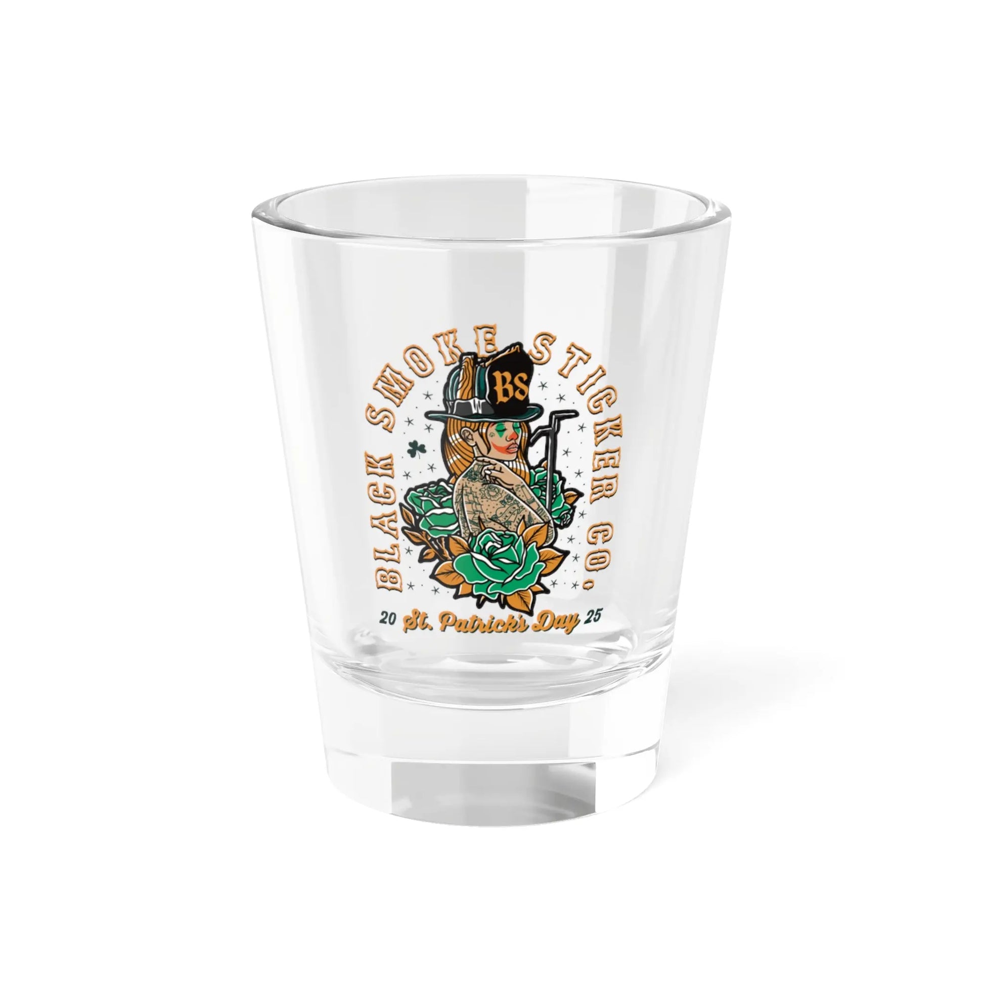 St. Patrick’s Day 2025 (girl) Shot Glass, 1.5oz Printify