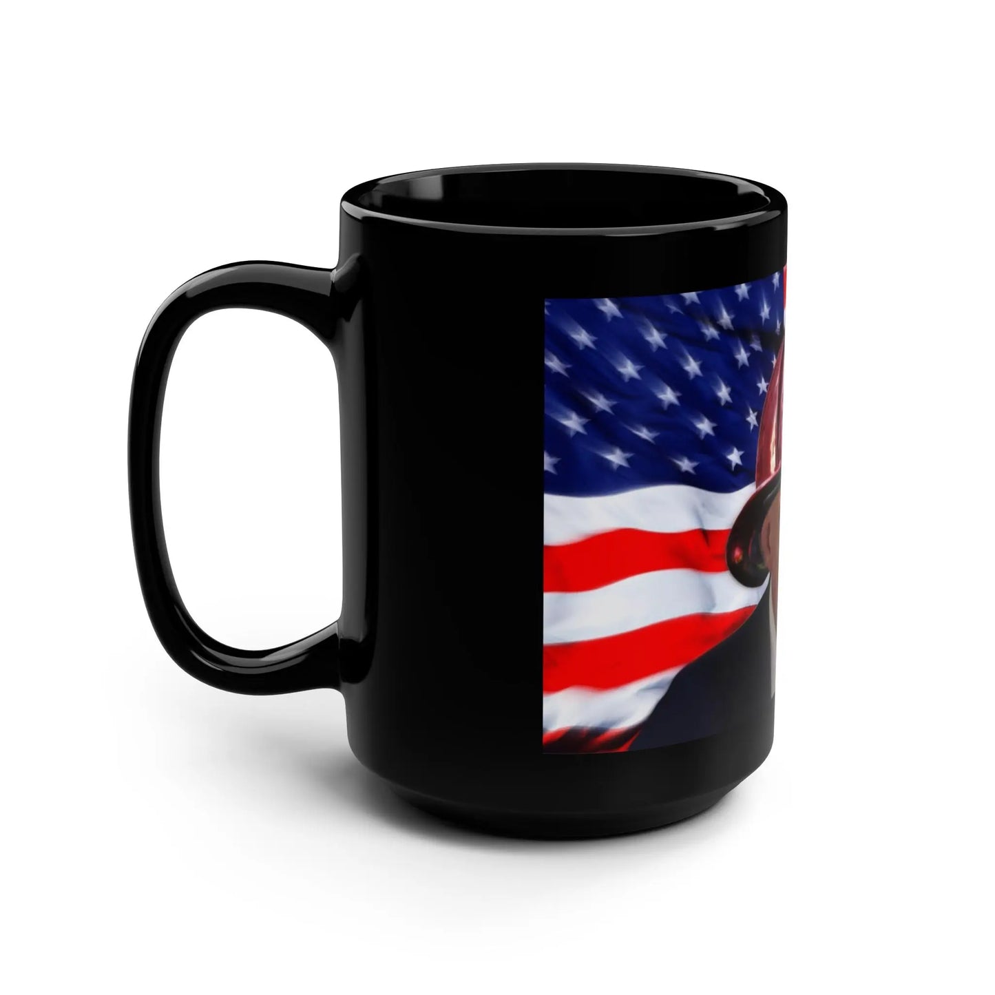 Trump Flag Black Mug, 15oz Printify