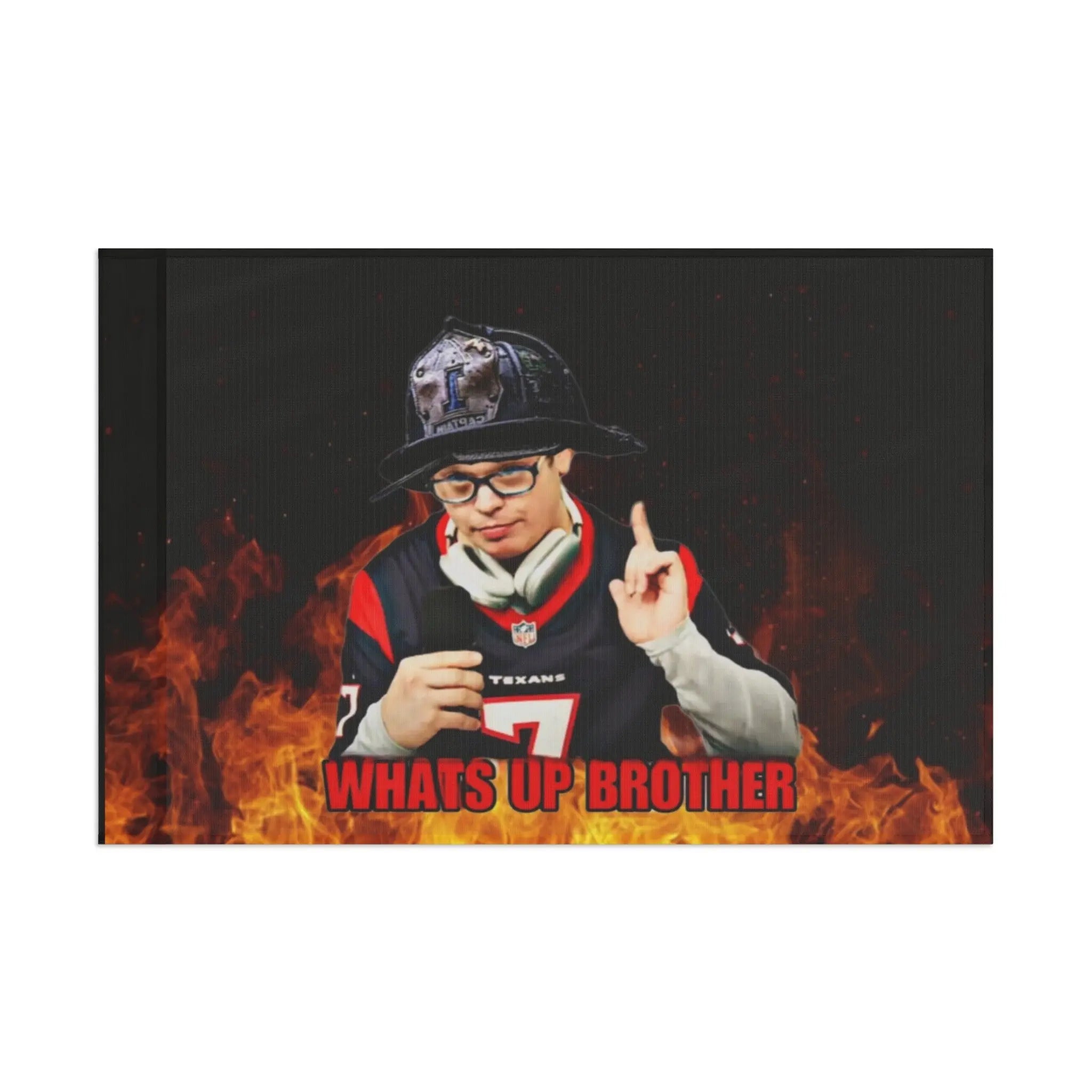 What’s Up Brother Flag (Sketch) Black Smoke Sticker LLC