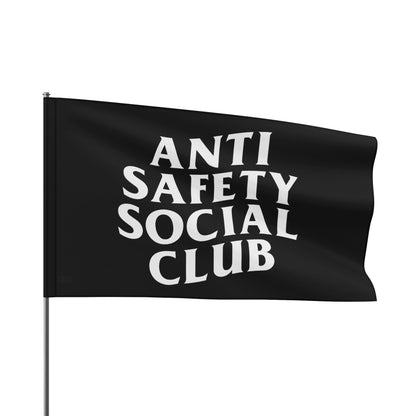 Anti Safety Social Club Flag (black) Printify