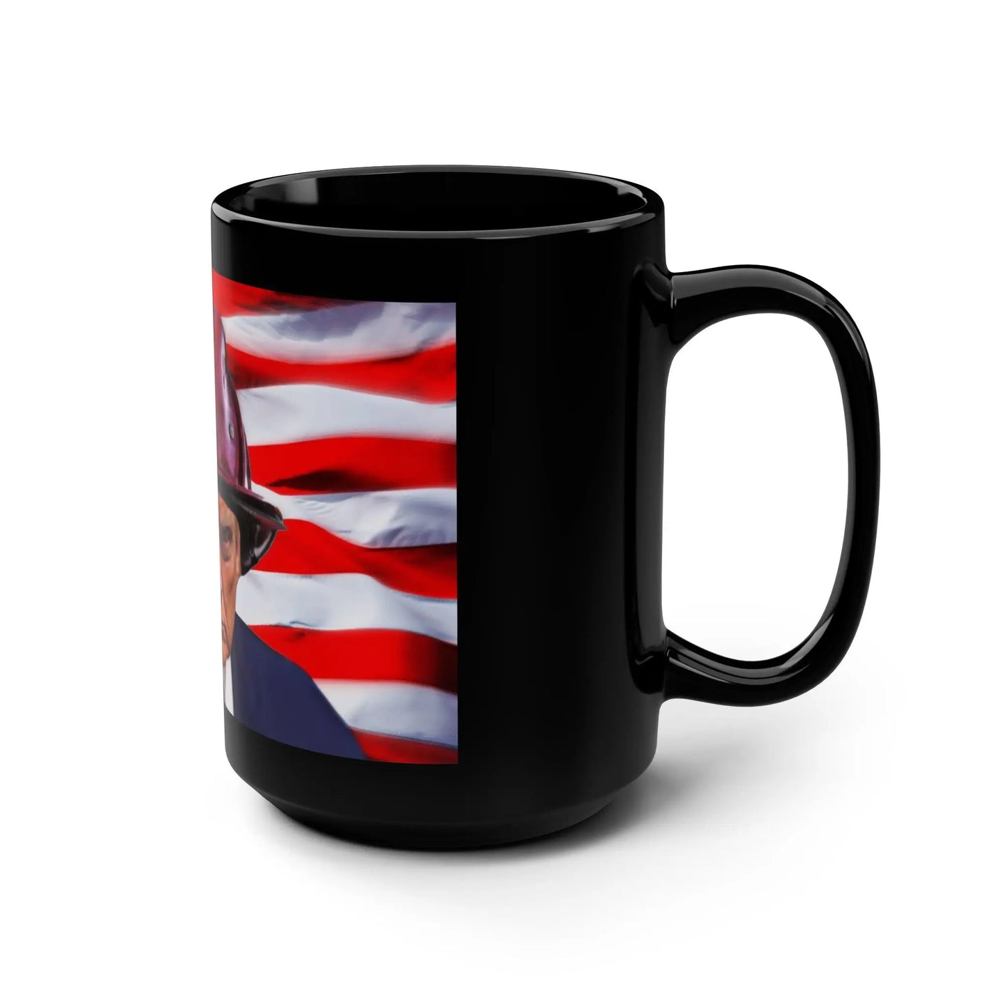 Trump Flag Black Mug, 15oz Printify