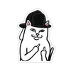Middle Finger Kitty Sticker Printify