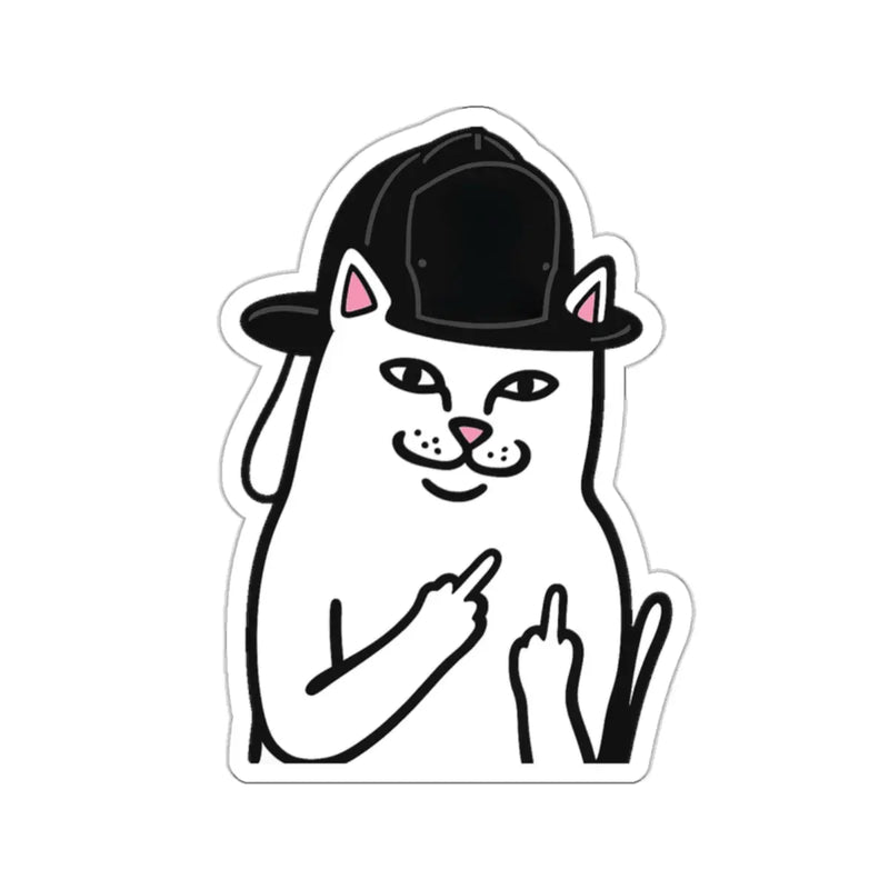 Middle Finger Kitty Sticker Printify