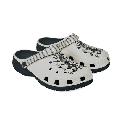 Lippers And Rippers (black and white) clogs