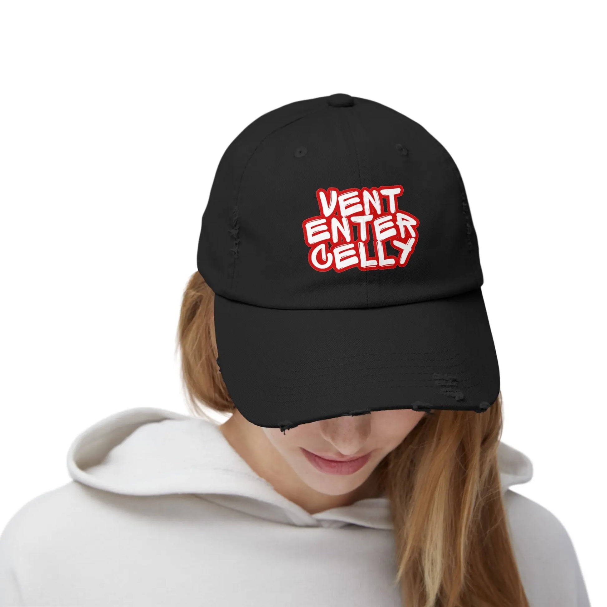 Vent Enter Celly Distressed Cap Printify