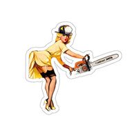 Chainsaw Pin Up Sticker Printify