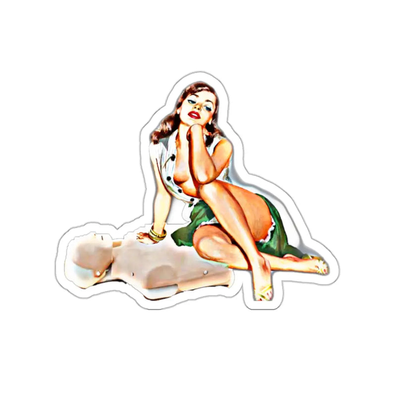 CPR Pin Up Sticker Printify
