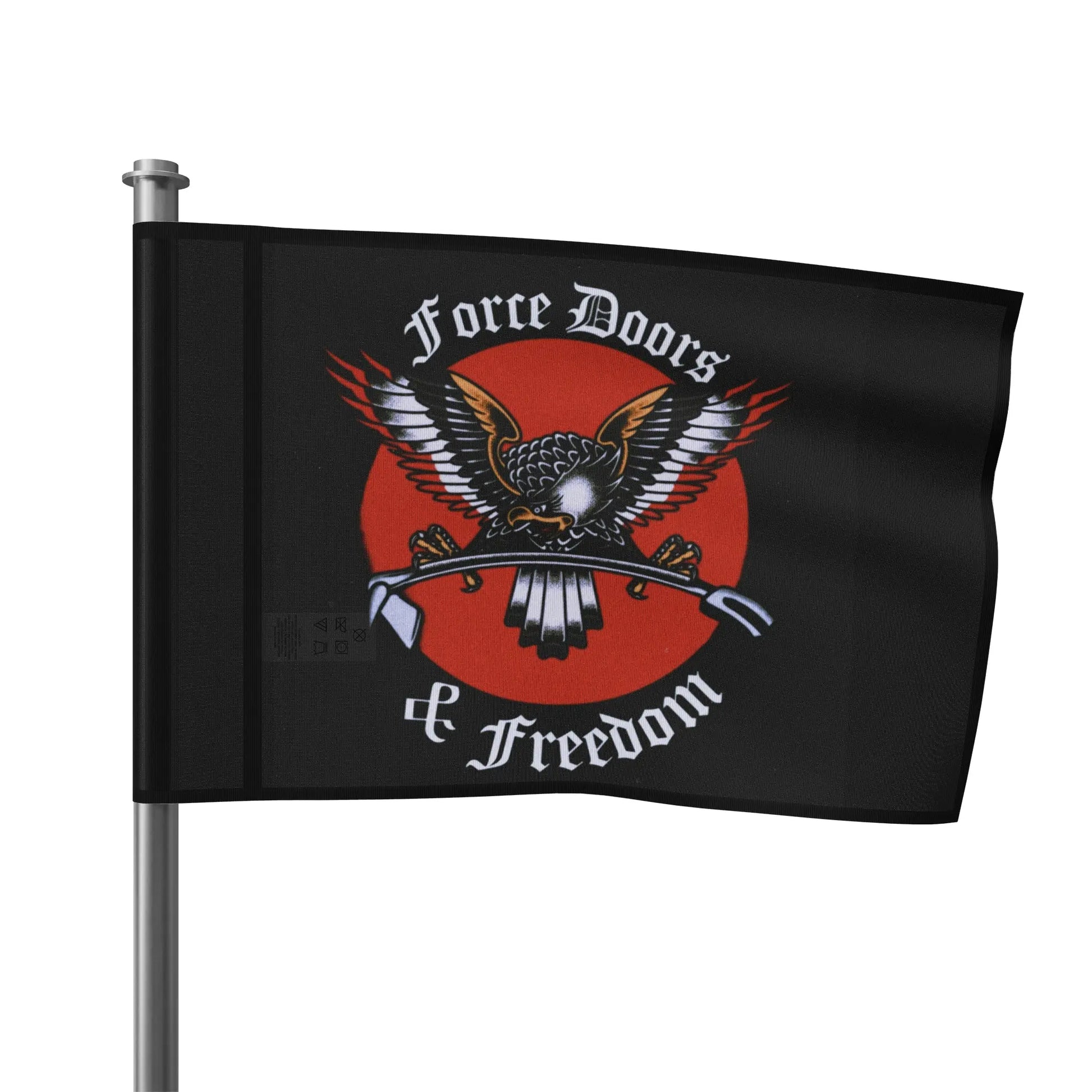 Force doors and freedom Flag Printify