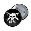 Zero Hero Button (white logo) Printify