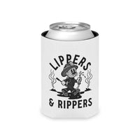 Lippers And Rippers (black and white) Can Cooler Printify