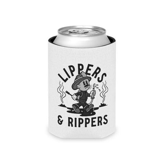 Lippers And Rippers (black and white) Can Cooler