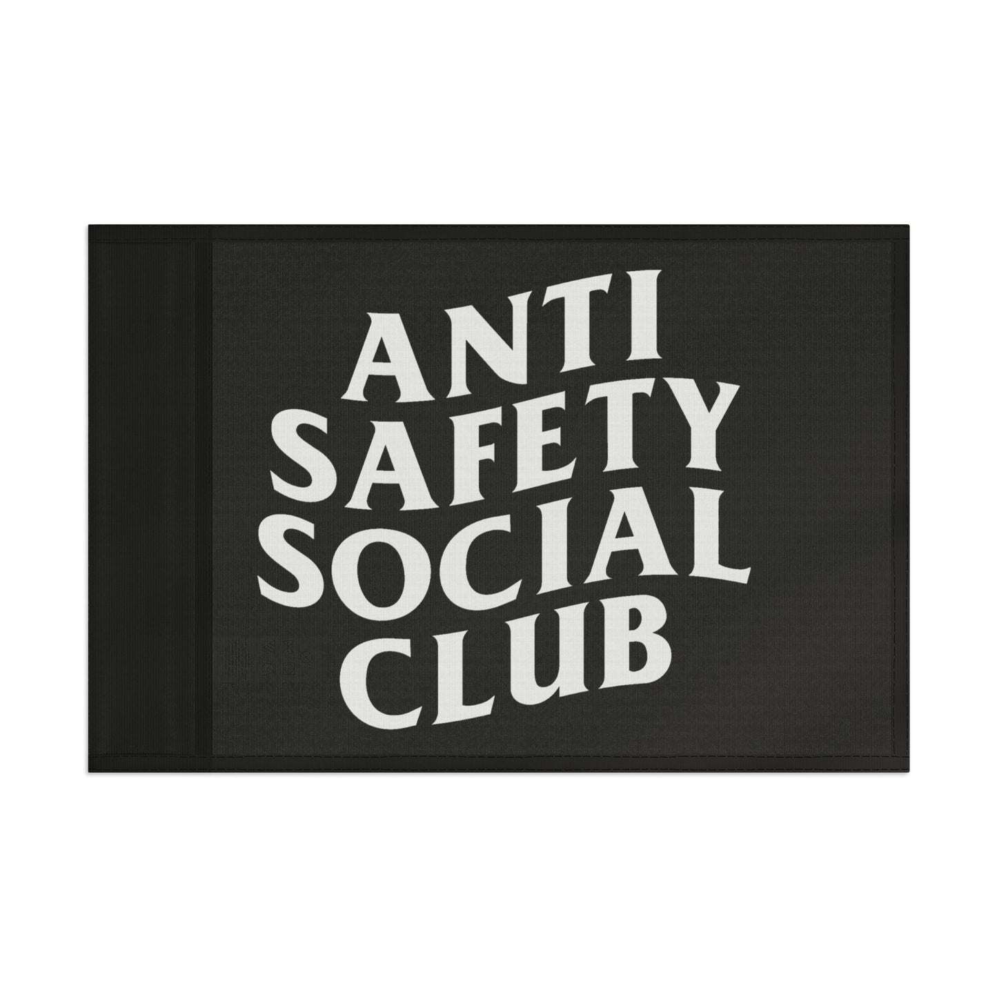 Anti Safety Social Club Flag (black) Printify