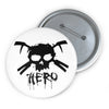 Zero Hero Button (black logo) Printify