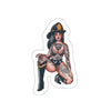 Black Hat Retro Pin Up Sticker Printify