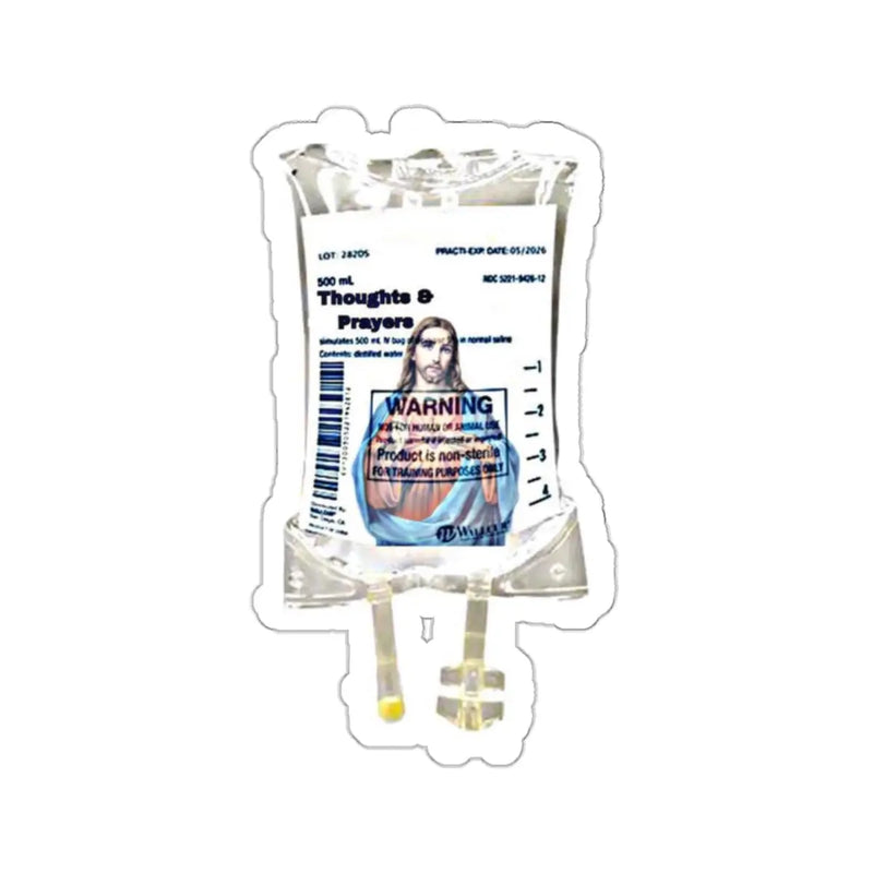 Thoughts And Prayers Bolus Sticker Printify