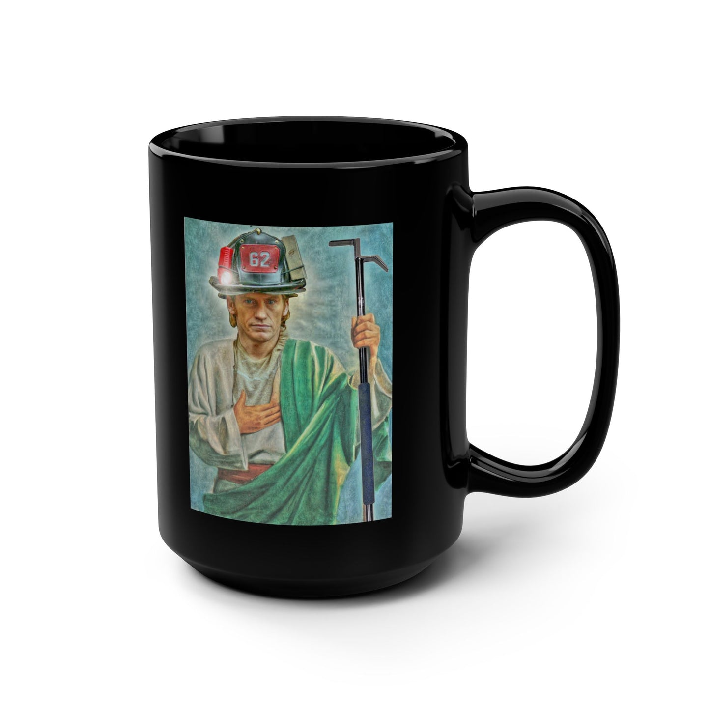 Saint Gavin Black Mug, 15oz