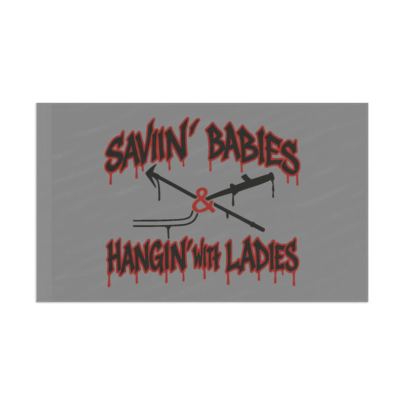 Saving Babies Cross Flag Printify