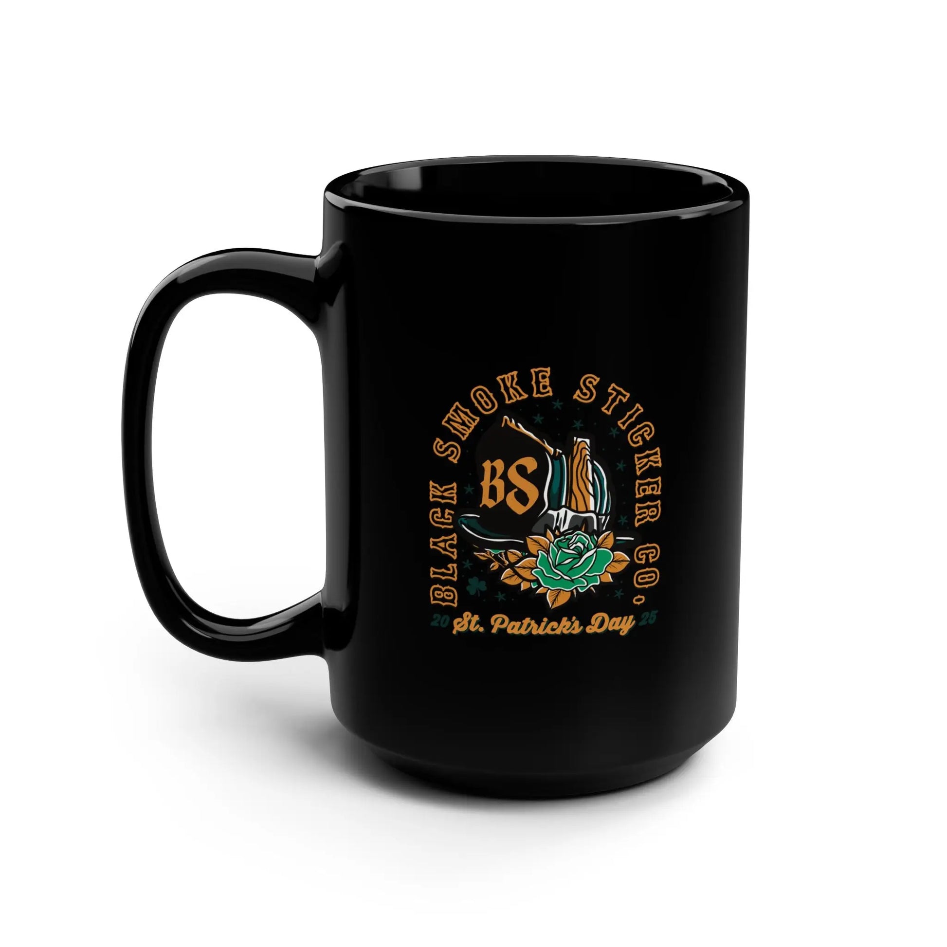 St. Patrick’s Day 2025 Black Mug, 15oz Printify