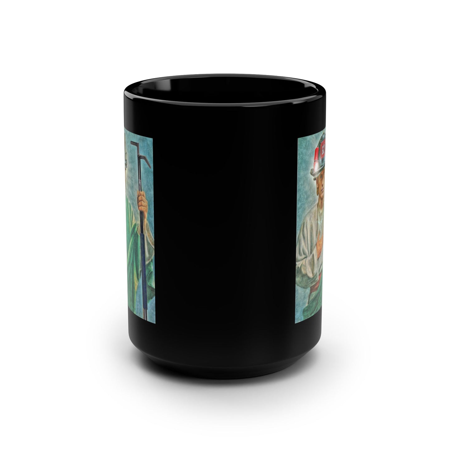 Saint Gavin Black Mug, 15oz