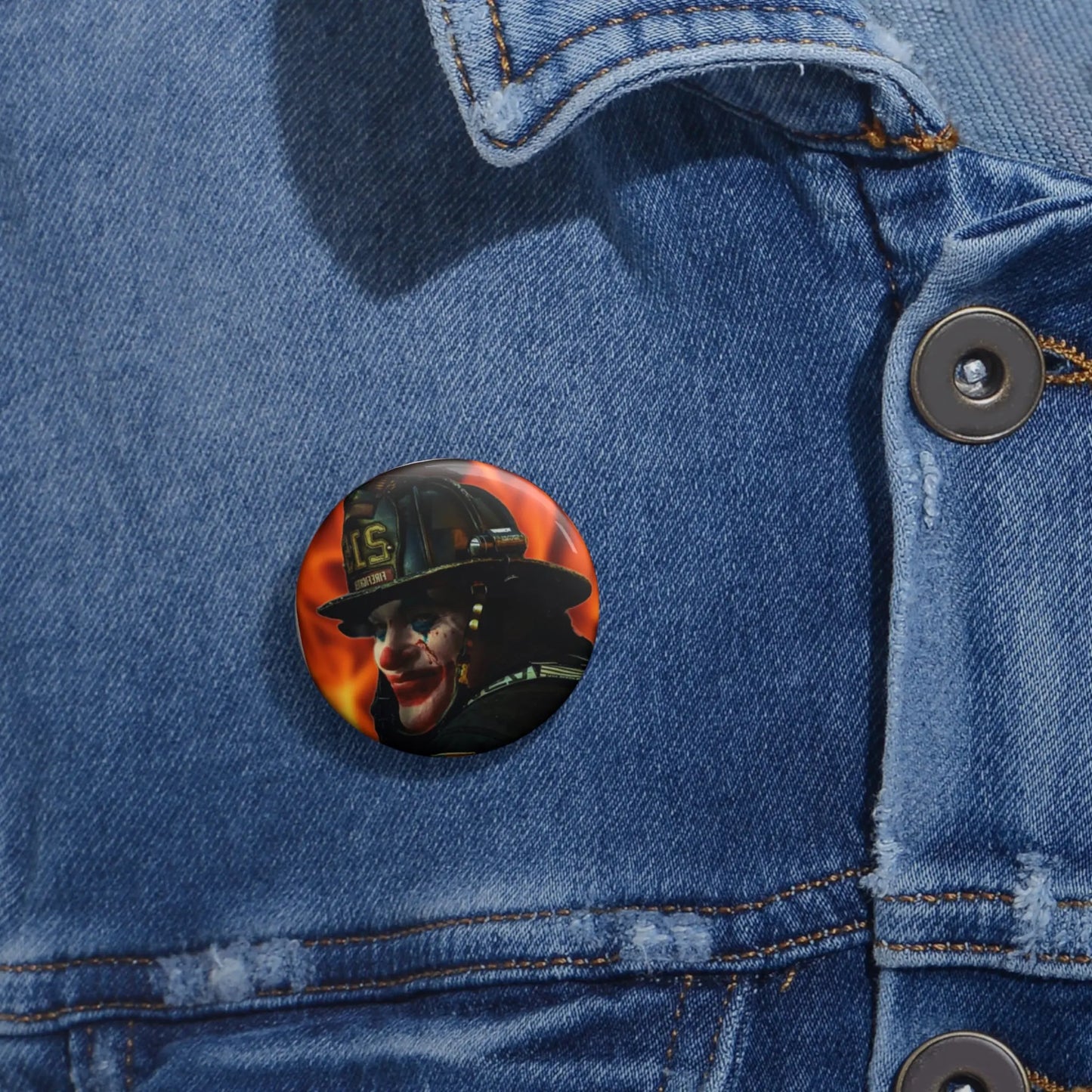 Custom joker Pin Buttons Printify