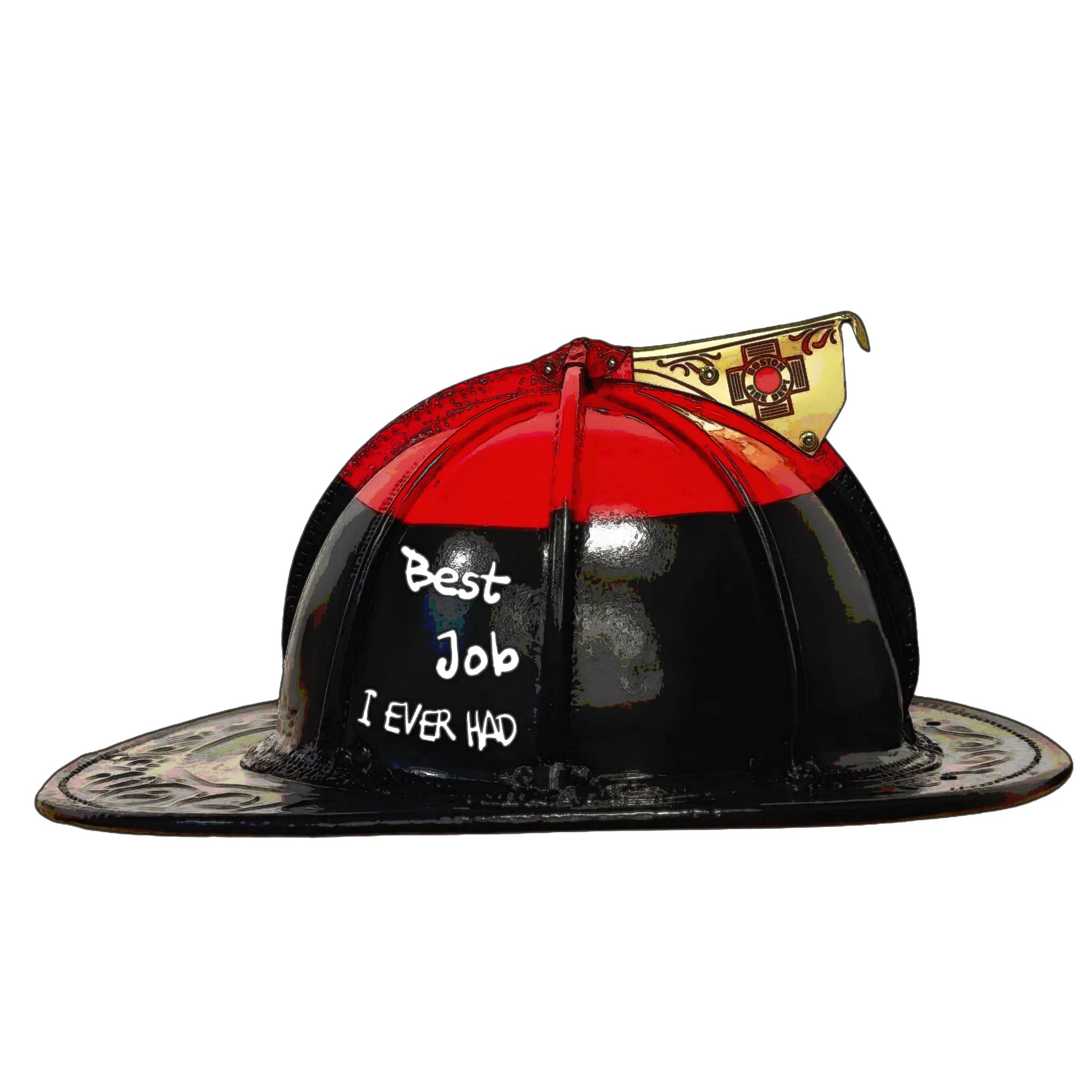 Best job ever (red helmet) Black Smoke Sticker LLC