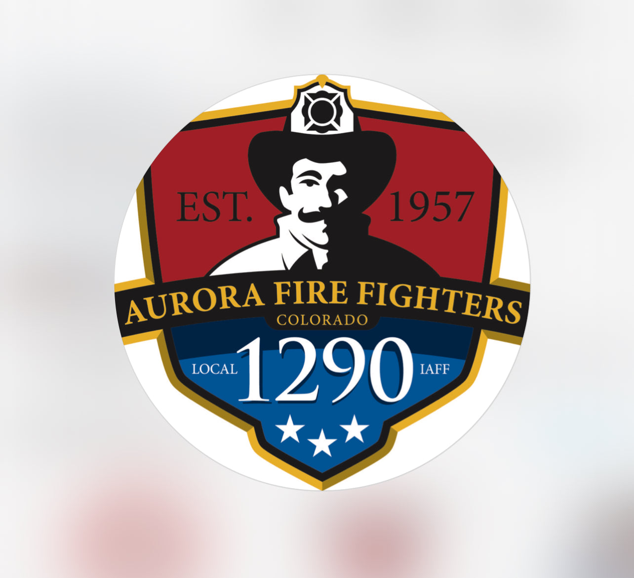 Aurora Firefighters Logo Black Smoke Sticker LLC