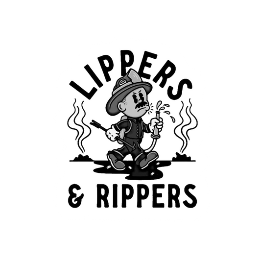 Lippers and Rippers (black and white) sticker