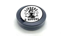 Lippers and Rippers (black and white) Zyn Tin Black Smoke Sticker LLC