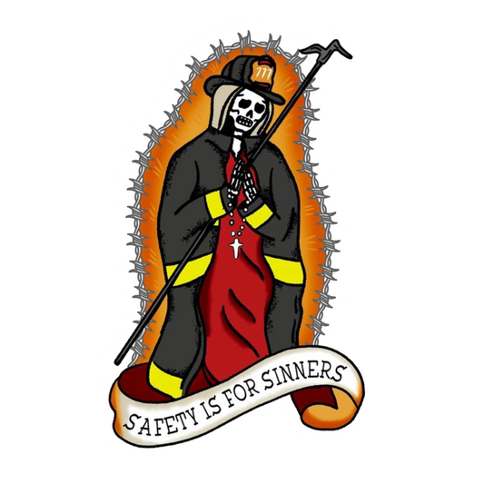 Safety Is For Sinners Stickers Black Smoke Sticker LLC