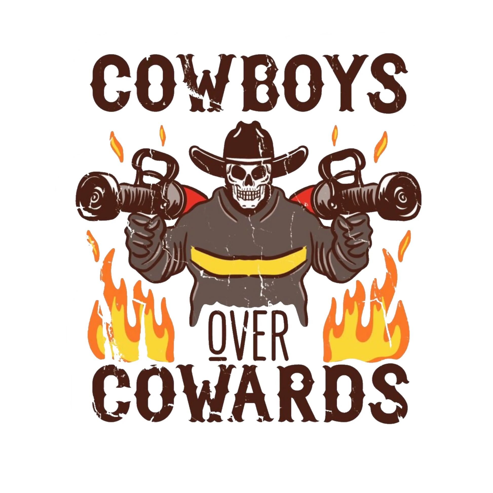 Cowboys Over Cowards Sticker Black Smoke Sticker LLC