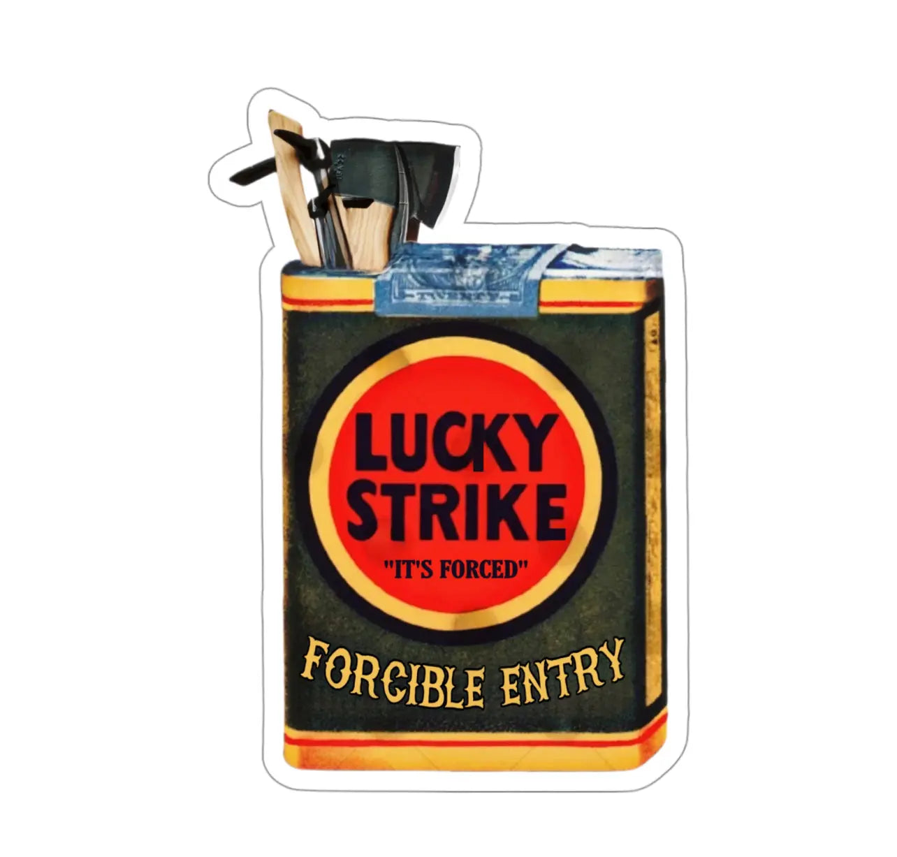 Lucky Strike Forcible Entry Black Smoke Sticker LLC