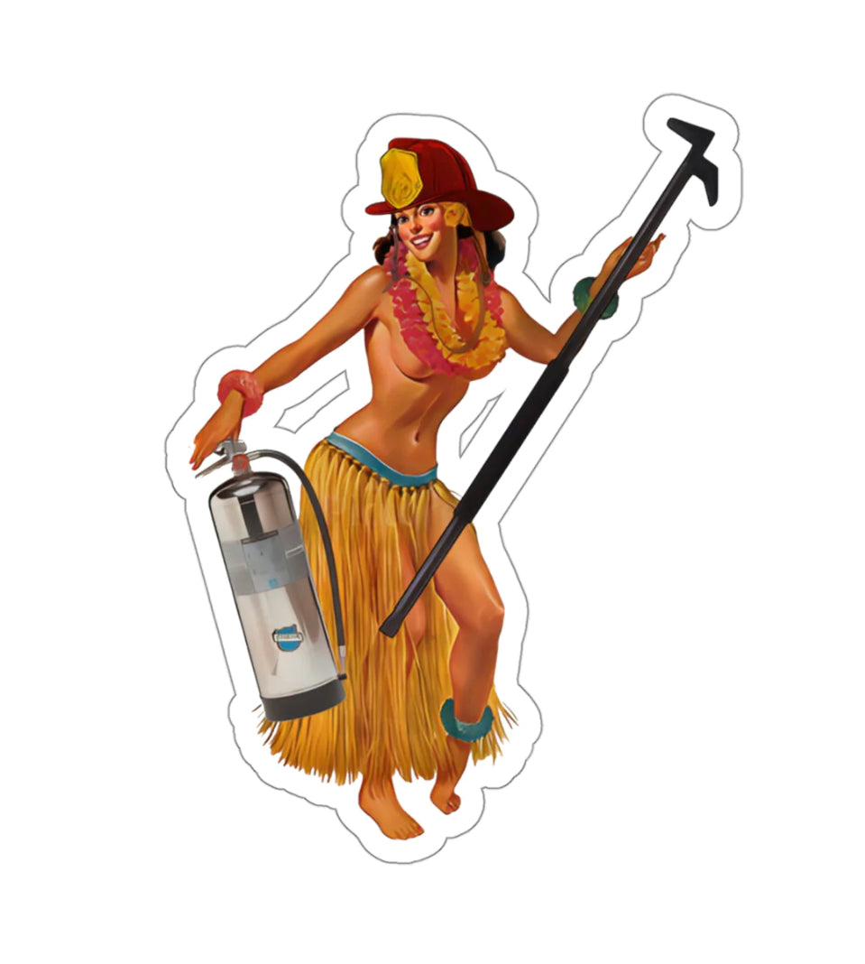 Hula Pin Up Black Smoke Sticker LLC