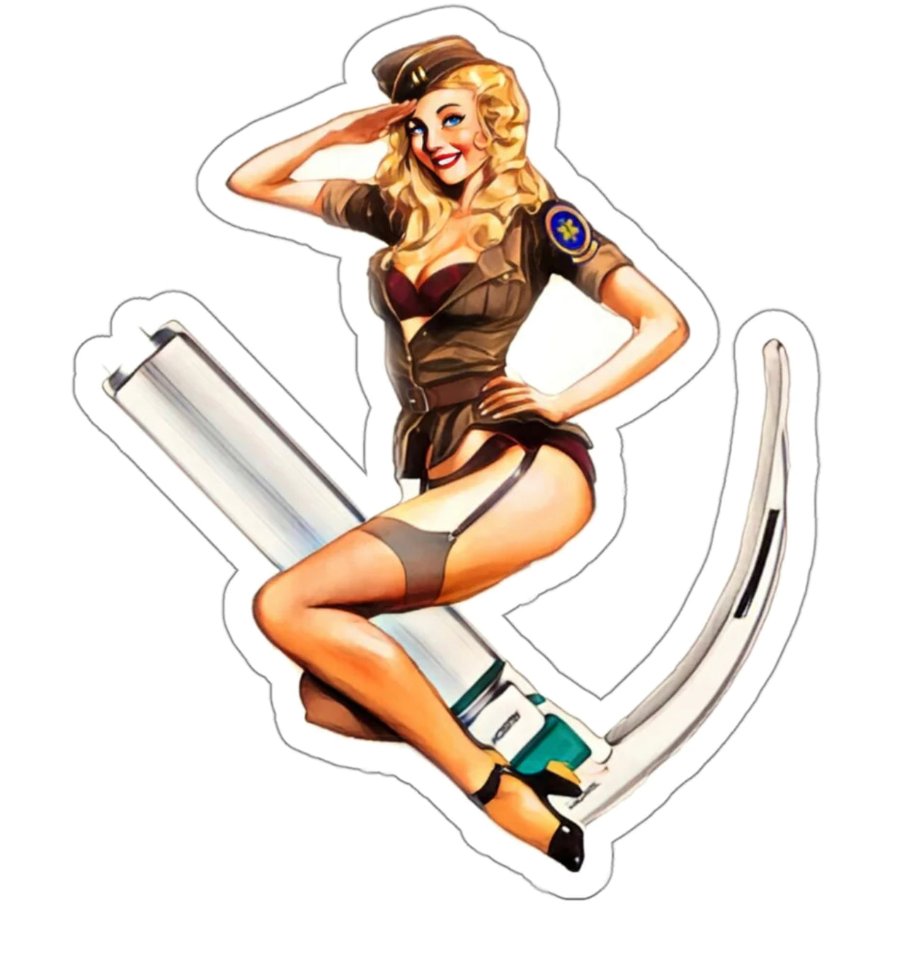 Mac Pin Up Black Smoke Sticker LLC